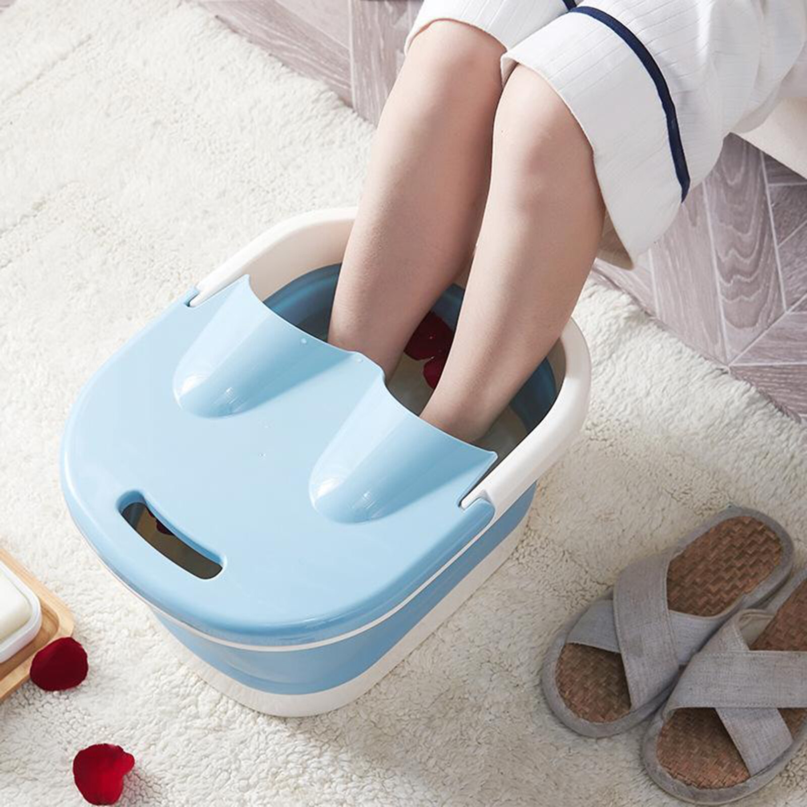Pie bañera de baño de pie bañera en casa Spa Tina para pedicura portátil plegable de baño de pie de cumpleaños de Año