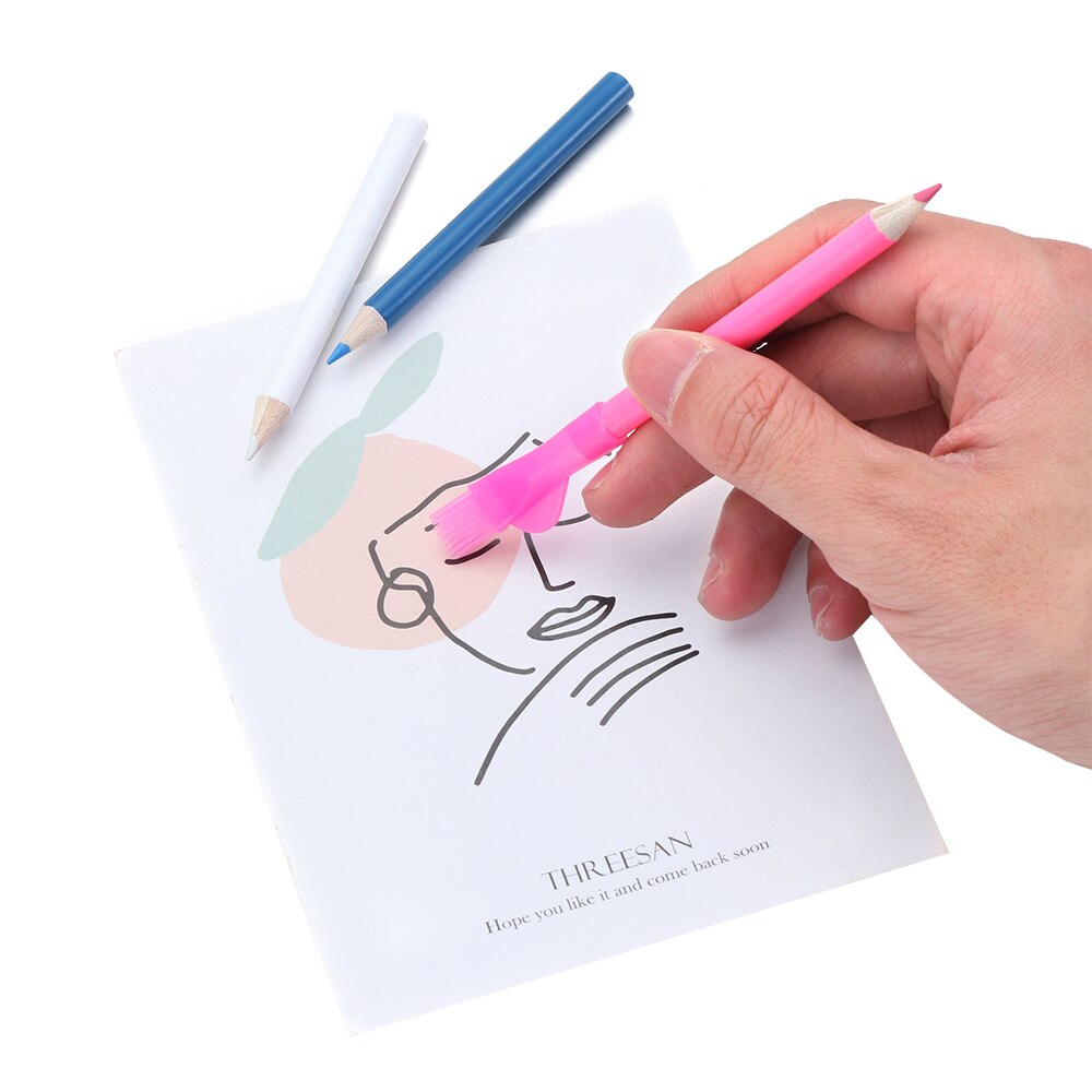 Tiza borrable para Sastre con pincel, rotuladores de modista, lápiz para ropa, manualidades de retazos de tela, accesorio de costura, 3 unids/set por juego