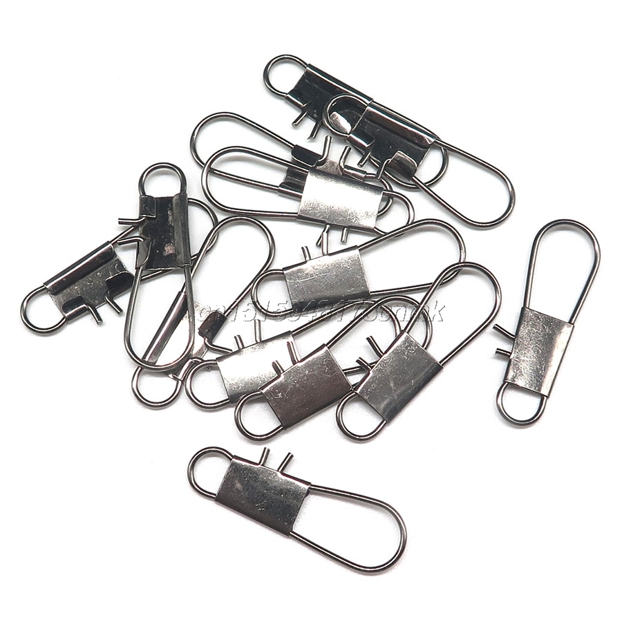 Minfishing 50/100 st/lot typ b fishing snap rostfritt stål fat clip interlock nål krok tillbehör