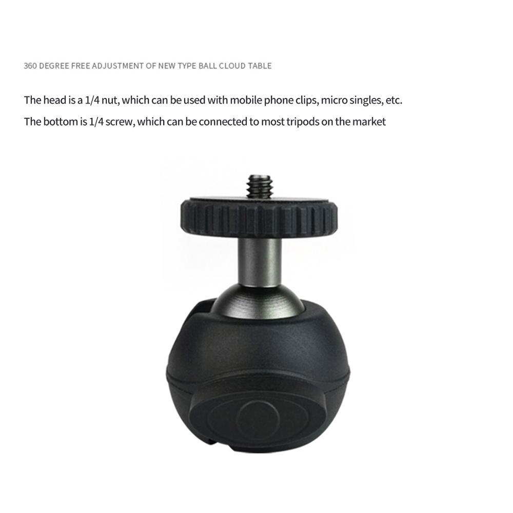 Bgning mini tripé bola cabeça 360 graus giratória ballhead suporte de vídeo panorâmica cabeças para câmera slr tripé estabilizador acessórios