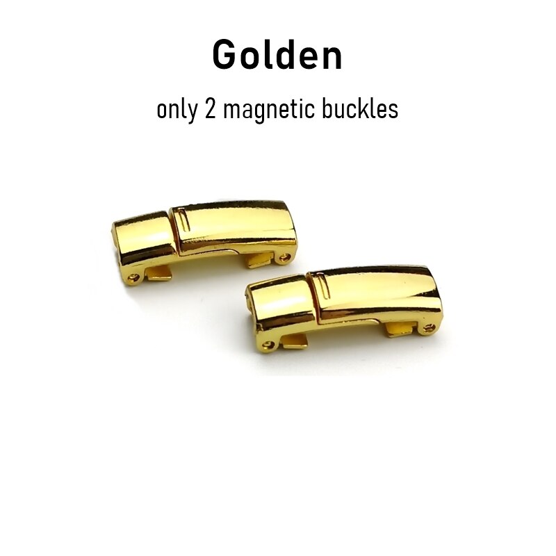 1 para sznurowadła magnetyczne trampki elastyczne sznurówki metalowy zamek leniwe sznurowadła dla dzieci i dorosłych rozmiar uniwersalny but: Golden buckle