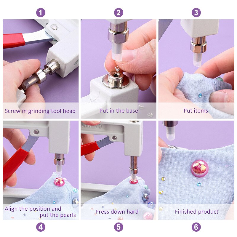Remache de cuentas Manual para ropa de reparación Manual, herramientas de costura para prendas, Kit de suministros de decoración de ropa y abalorios