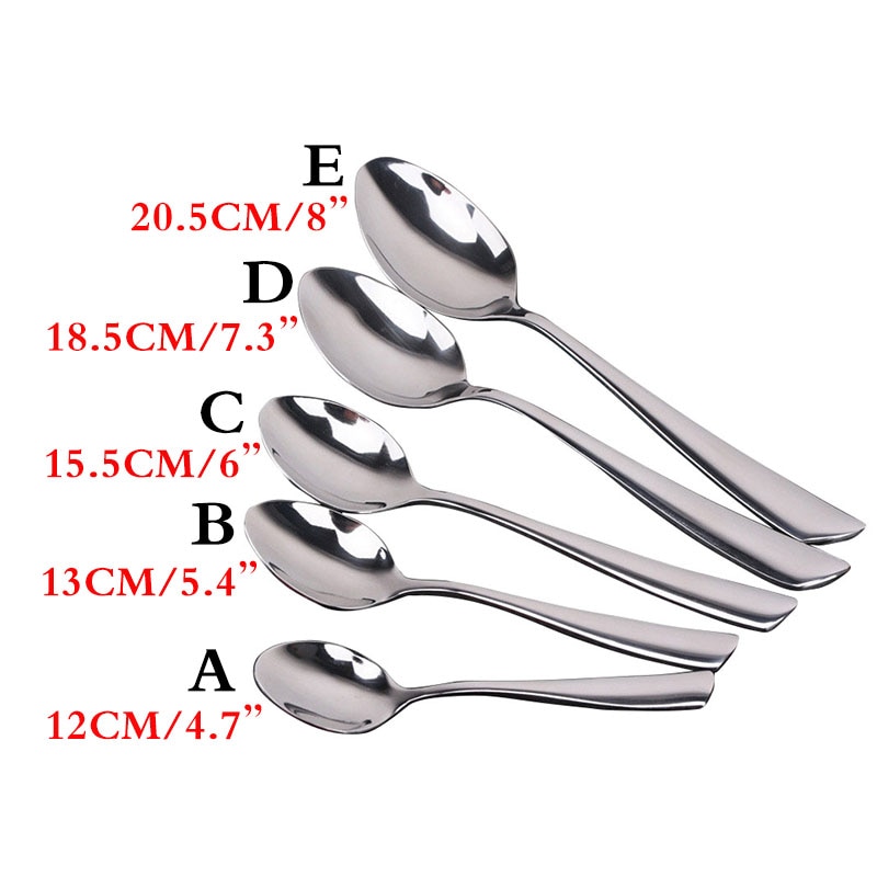 6pcs Dessert Teaspoon Stainless Steel Dinner spoon Stirring Coffee Spoons Tablespoon Dinning Soup Scoop Kitchen Bar Tea spoon