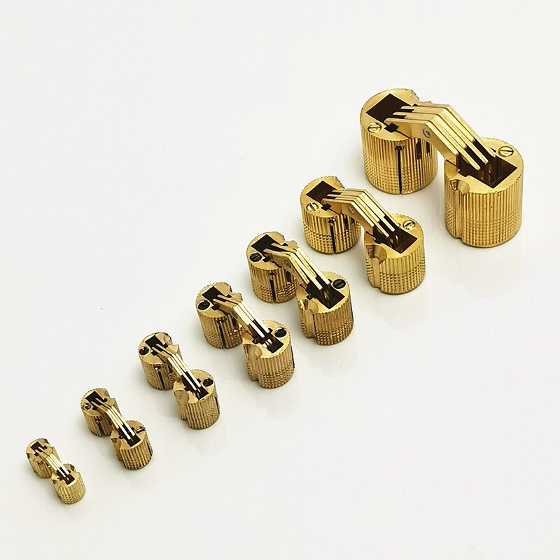 1PCS Multi Size Copper Brass Furniture Hinges Cylindrical Hidden Cabinet Concealed Invisible Door Box Hinges For Hardware ​