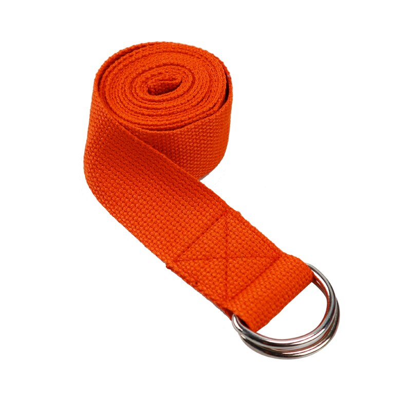 Adjustable Sport Stretch Strap D-Ring Belts Gym Waist Leg Fitness Yoga Belt: Orange