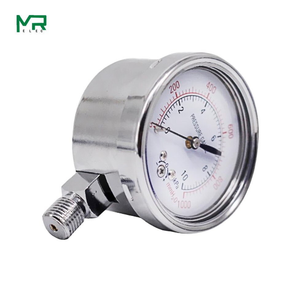 Diaphragm Pressure Gauge YE60 10KPa Gas Meter Overpressure Protected Micropressure Meter Kpa Meter