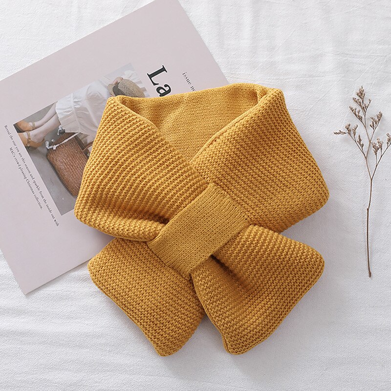 Maat 72*10cm herfst winter monochrome kindersjaal babymeisje jongen gebreide sjaal veelzijdige vrijetijds warme kinderhalssjaal: Geel