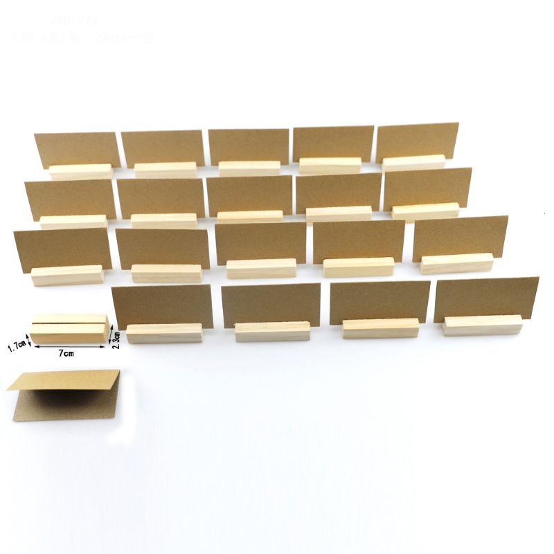 20Pcs Natuurlijke Hout Naam Memo Clips Foto Houder Klem Visitekaartje Stand Desktop Bericht Organizer