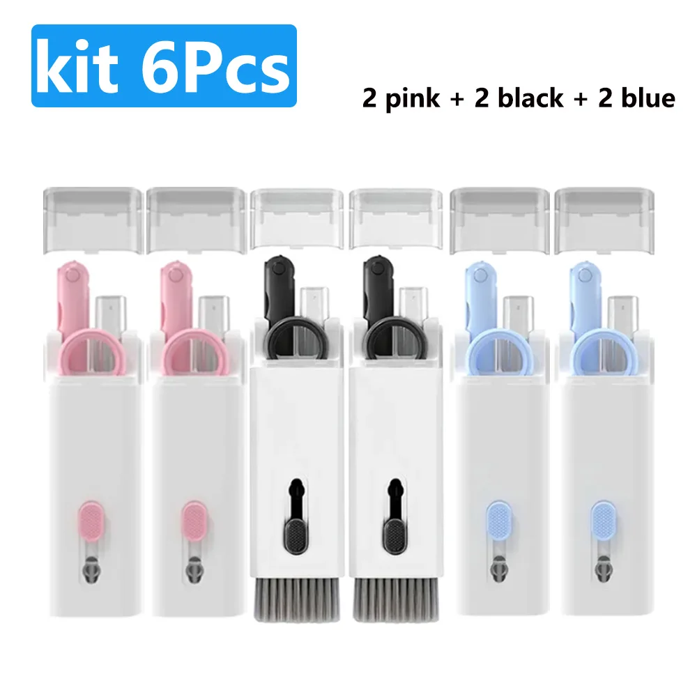 7-in-1 Keyboard Cleaning Kits Airpods Cleaner Headset Cleaner Pen Laptop Screen Cleaning Bluetooth Earphones Cleaning Kit: Chocolate