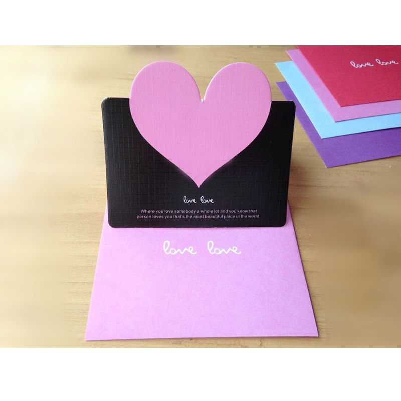 10 stk kærlighed hjerte form lykønskningskort valentinsdag kort bryllup invitationer kort romantisk takkekort besked kort: Stil 2