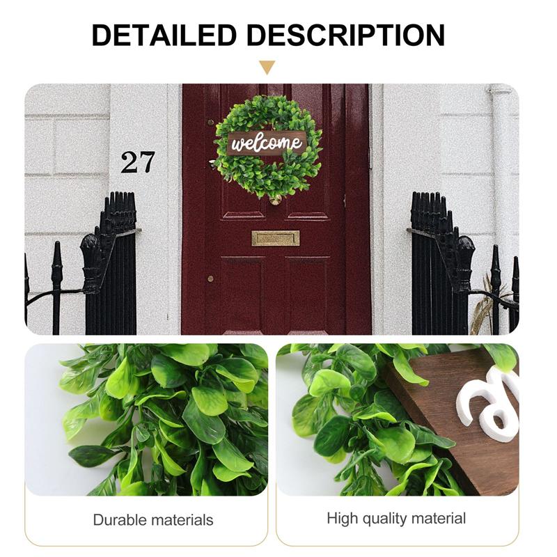 Decorative Welcome Wreath Door Hanging Garland Ornament Simulation Wreath