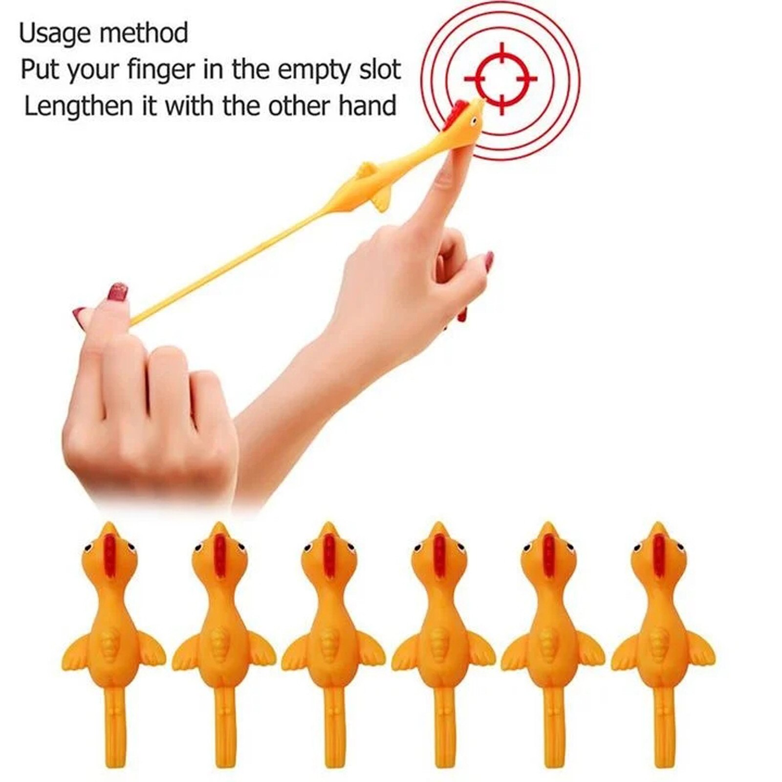 Poulet en caoutchouc Flick poulet volant poulet Flingers extensible de noël jouet doux en caoutchouc nouilles élastique corde jouets