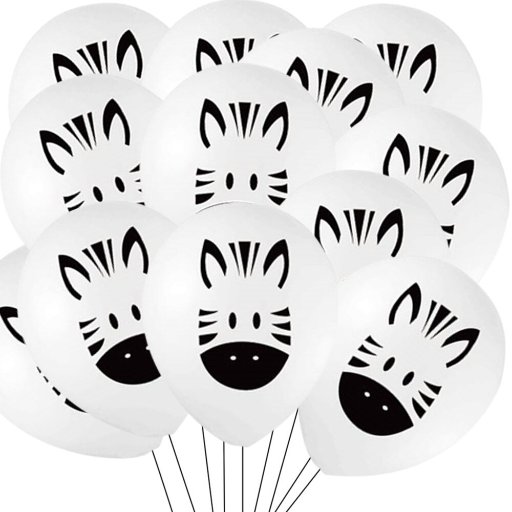 10Pcs Bos Dier Ballon Jungle Safari Verjaardagsfeestje Decoratie Cartoon Leeuw Tijger Ballonnen Voor Kinderen Party Diy Supplies: 10pcs zebra