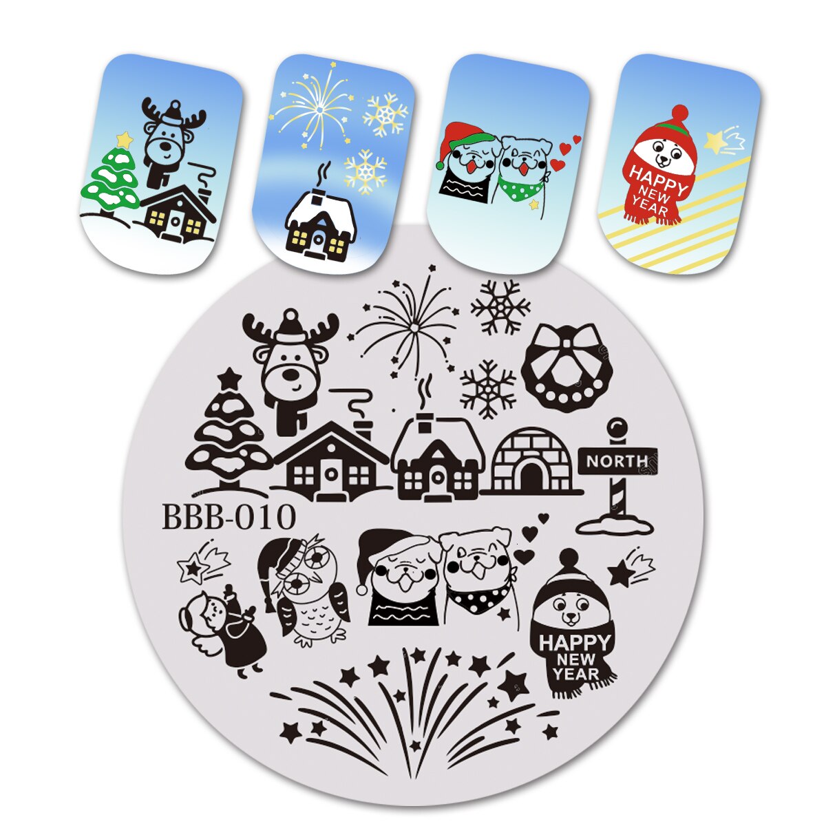 Beauty BigBang Nail Stamping Plates Nature Flower Butterfly Bird Theme Image Stainless Steel Nail Art Stamping Template XL-095: B10