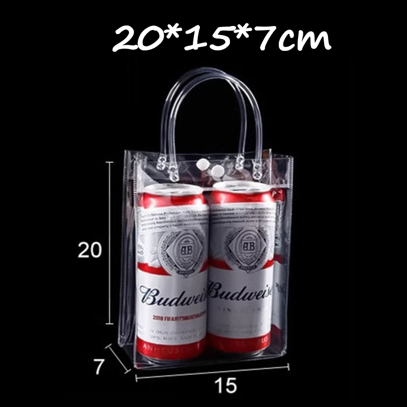 Klare plastikposer med håndtag, gennemsigtig pose, genanvendelig tote-taske, pvc-goodieposer til bryllupsfestartikler: M / Chokolade