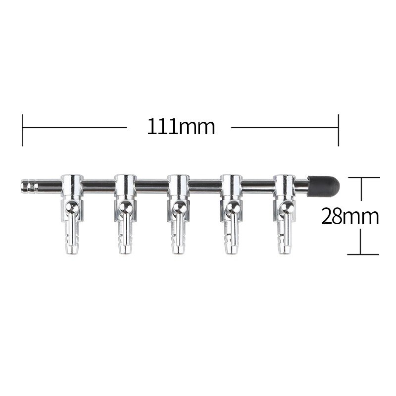 1-8 Way Aquarium Air Splitter Valve Fish Tank Air Pump Flow Splitter Distributor Pump Valve Tap Lever Control Switch Valve: 6
