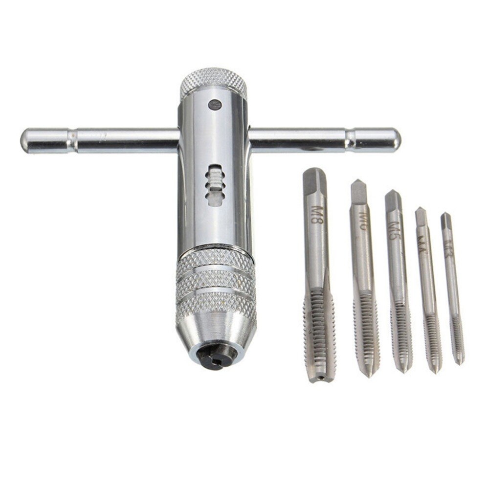 Hand Schroefdraad Kranen Boor Kit W/Wrench T Kranen Set Met Wrench Handgereedschap M3 M4 M5 m6 M7 M8 Set