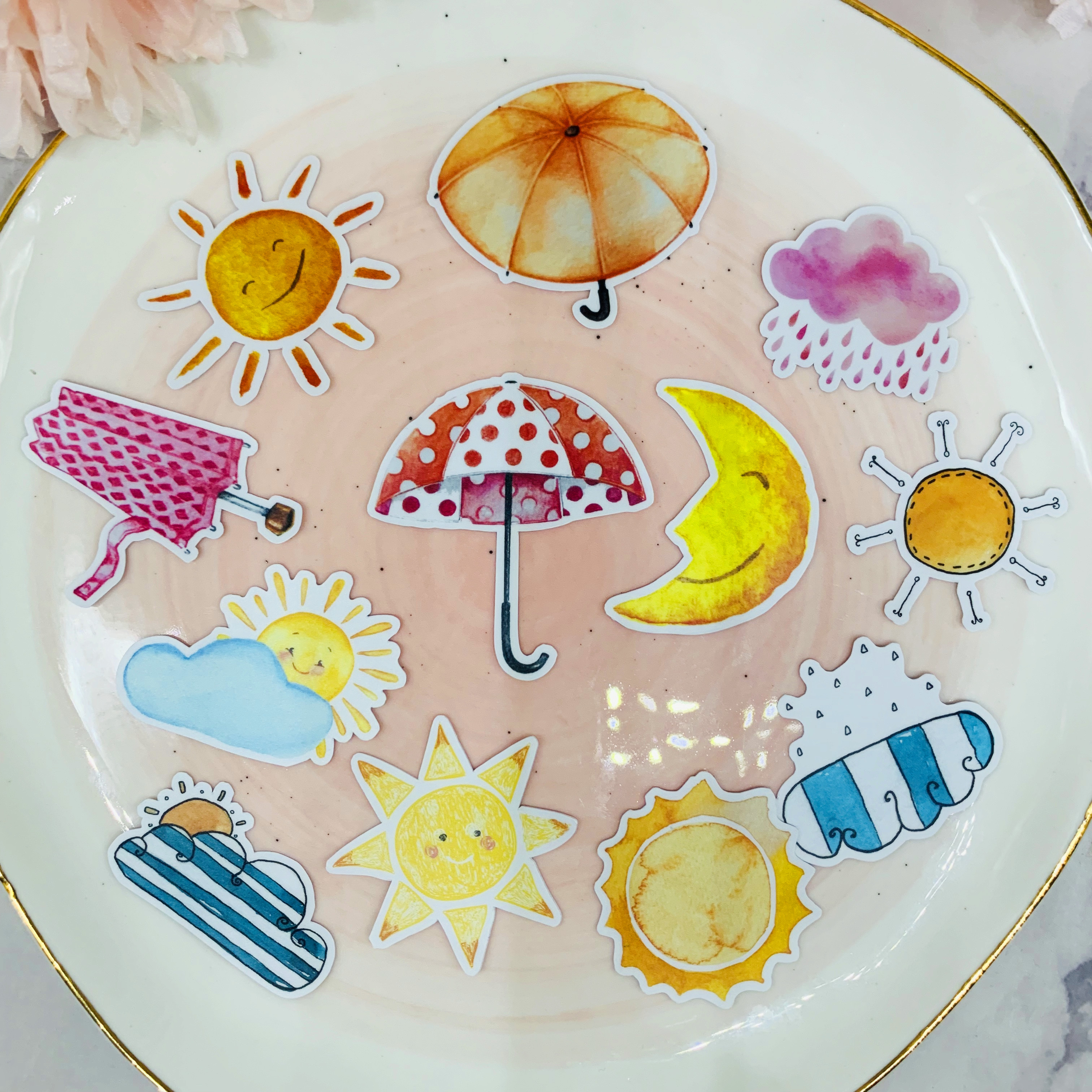 Joli autocollant météo de livre fait maison | Étiquette scrapbooking, décoratif, sur ordinateur portable, 23 pièces, bricolage, pour enfants