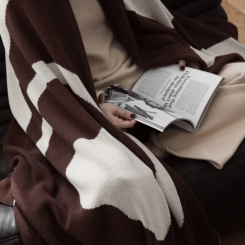 Manta de sofá de estilo nórdico para oficina, chal de Siesta, manta de lana tejida, manta de aire acondicionado con borla de ocio
