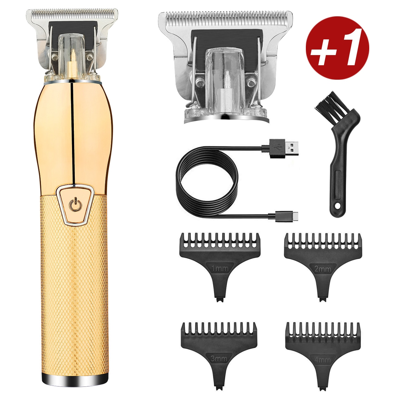 WAHFOX Hair Cutting Machine Cordless Barber Hair Clippers For Men Rechargeable Beard Trimmers Electric Haircut: Standard and head