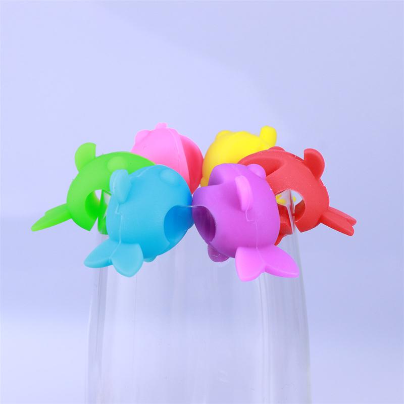 6 stk silikone glas tuscher glas charms moderigtigt vin glas drikke tuscher charms til sammenkomster