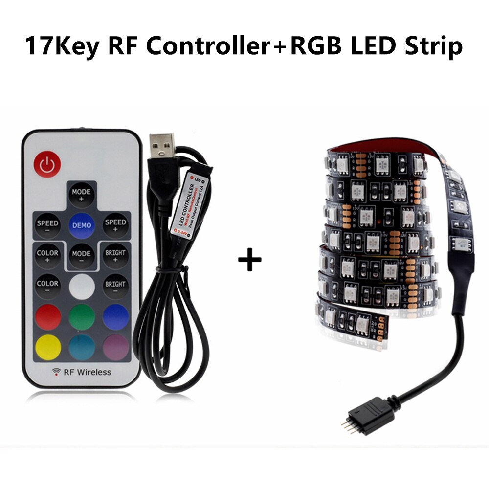USB LED Strip 5V SMD5050 RGB Verwisselbare LED TV Achtergrond Verlichting 50CM 1M 2M 3M 4M 5M DIY Flexibele LED Licht