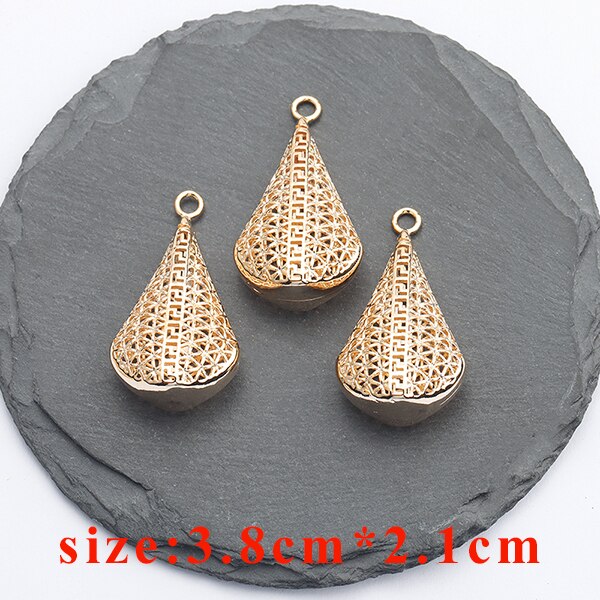 YEGUI M831, accessori dei monili, 18k oro placcato, 0.3 micron, ciondolo fai da te, fatto a mano, fascini, fascini di diy orecchini, monili che fanno, 6 pz/lotto: M83106