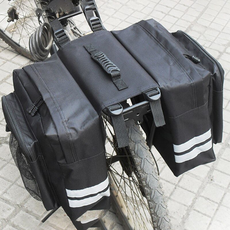 Allomn Fiets Fietstassen Tas Mtb Fiets Draagtas Bagagedrager Fiets Kofferbak Tas Achterbank Dubbele Side Fietsen Fiets Tas reizen: Black