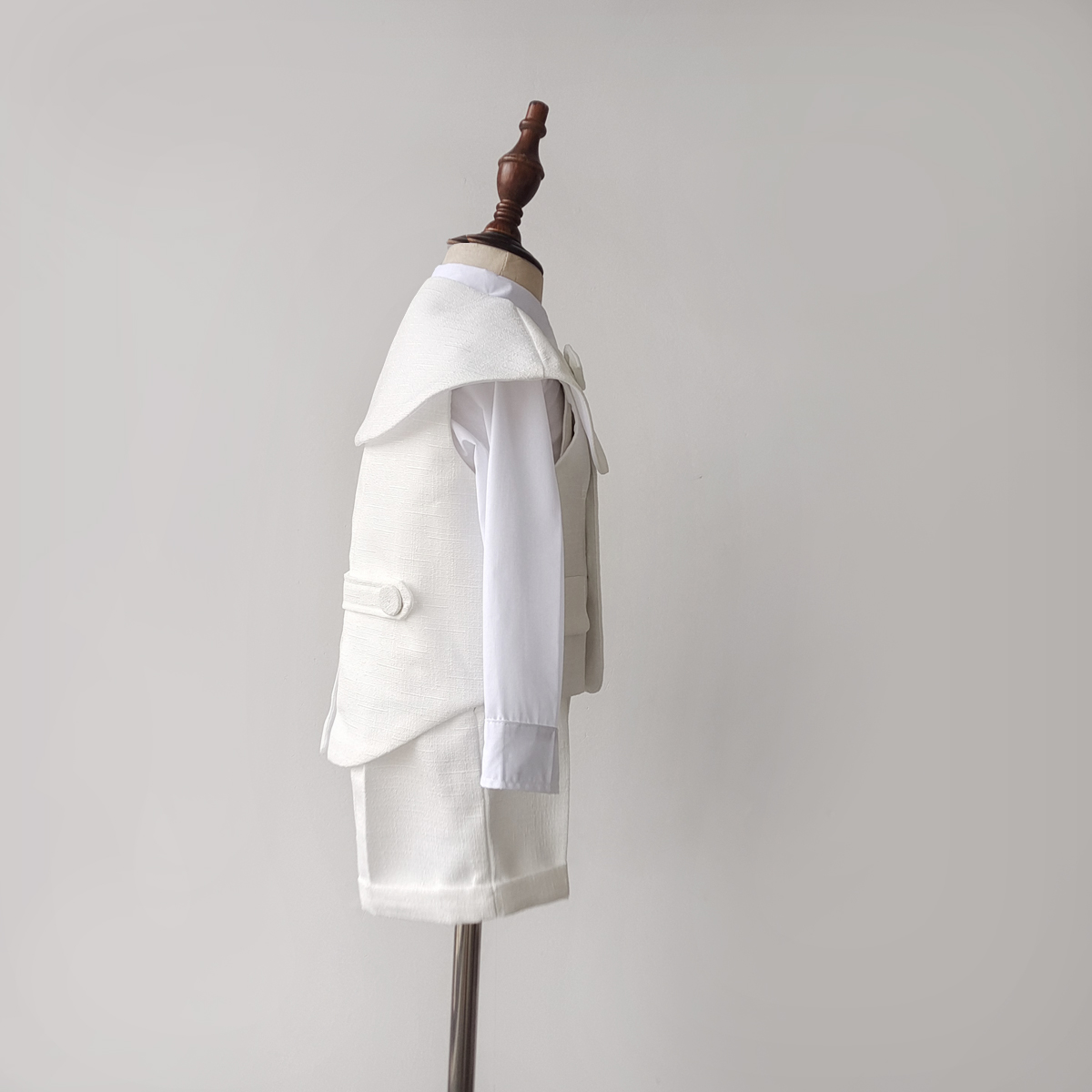 Boutique-dragt til baby dreng, dåbstøj, hvidt vestsæt, herretøj til børn, 1-4 år, fødselsdag, bryllupsfesttøjsæt