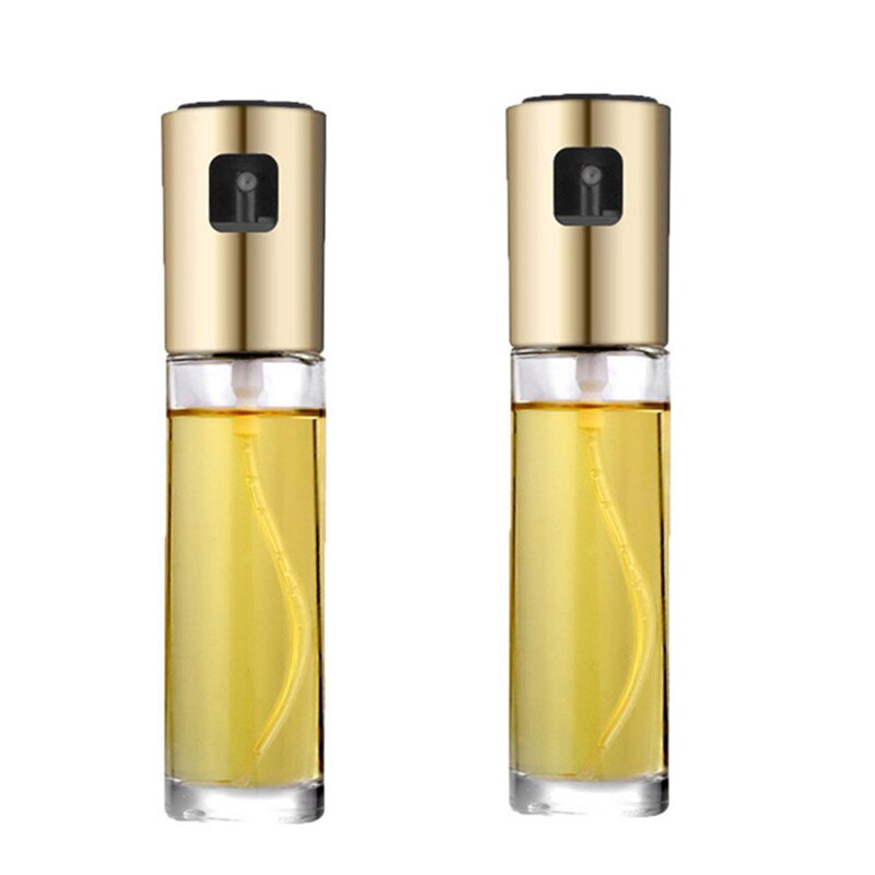 Kitchen Spray Bottle Leak-Proof Oil Vinegar Spray Bottles Gravy Boats for Bbq Baking Tool: Gold-2pcs