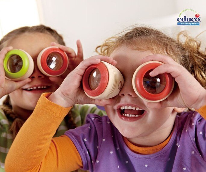 Educo Holzspielzeug 4 Teile/los Holz Phantoscope Polygon Prisma Kaleidoskop freundlicher Lernspielzeug Klassisches Spielzeug
