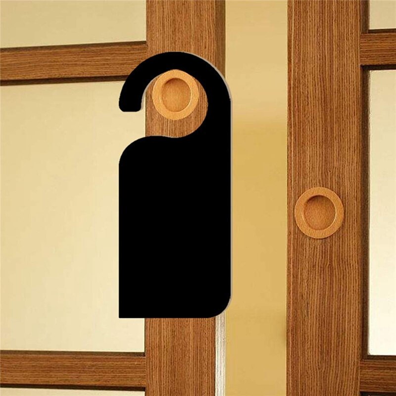 12 Pcs Wooden Door Sign Hanger Mini Double-Sided Wood Blackboard Chalkboard Message Notes Memo Board Door Knob Hanger Sign