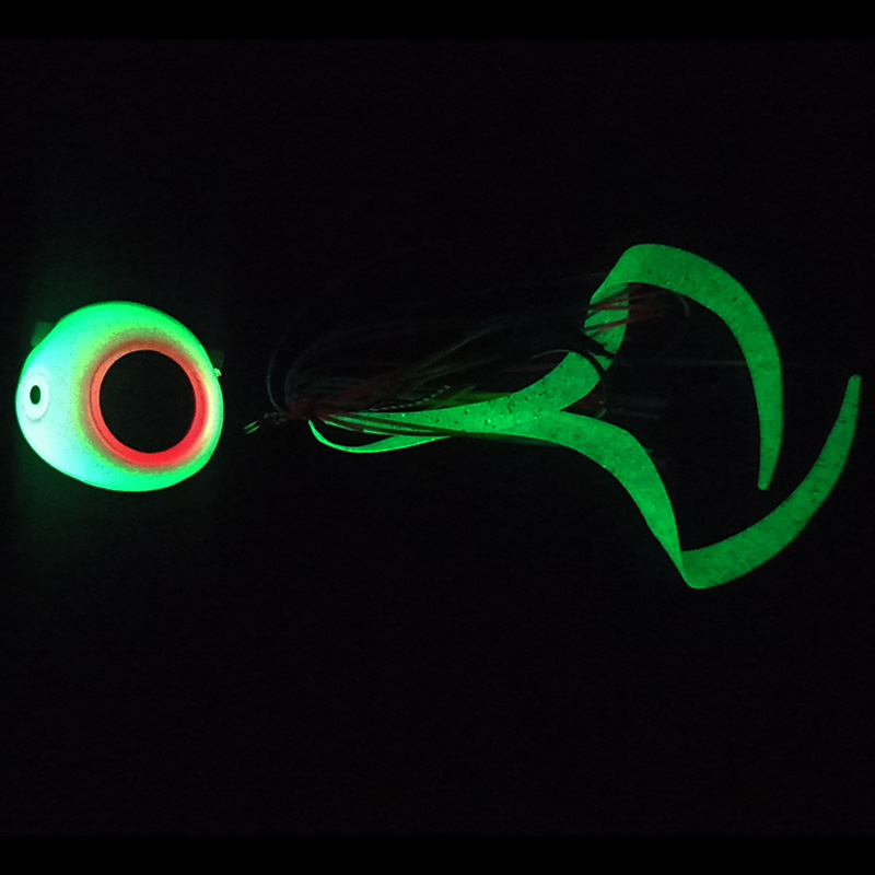 250g/150g/120g/100g/80g/60g/40g Glow Lumious Kabura Pesca Slider Snapper/mar Bream Jig head con falda jigging señuelo mar jig barco