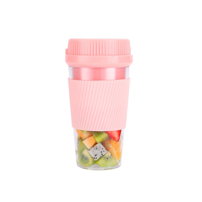 250ml Mini Electric Juicer Machine Smoothie Blender Portable Car Cup Juicer Milk Mixer Lemon Squeezer Fruits Juice For Travel: Pink