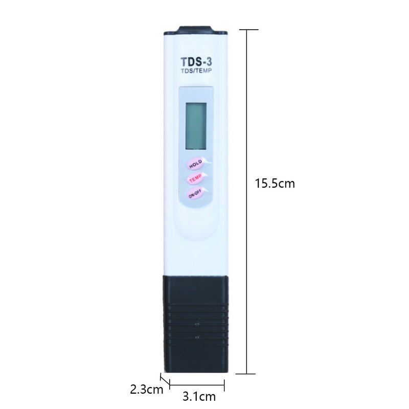 Protable lcd digital tds ph meter pen af testernøjagtighed 0.01 akvarium pool vand vin urin automatisk kalibreringsmåling: Hvid