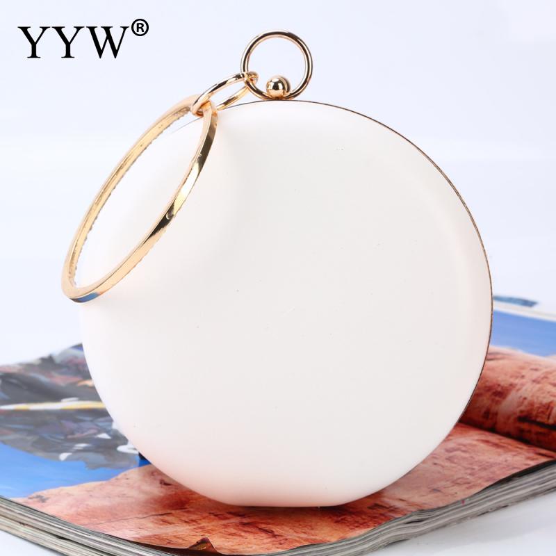 Roze Ronde Bloem Clutch Bag Womens Circulaire Ring Handtas Plastic Parel Strass Bruiloft Purse Pochette Femme