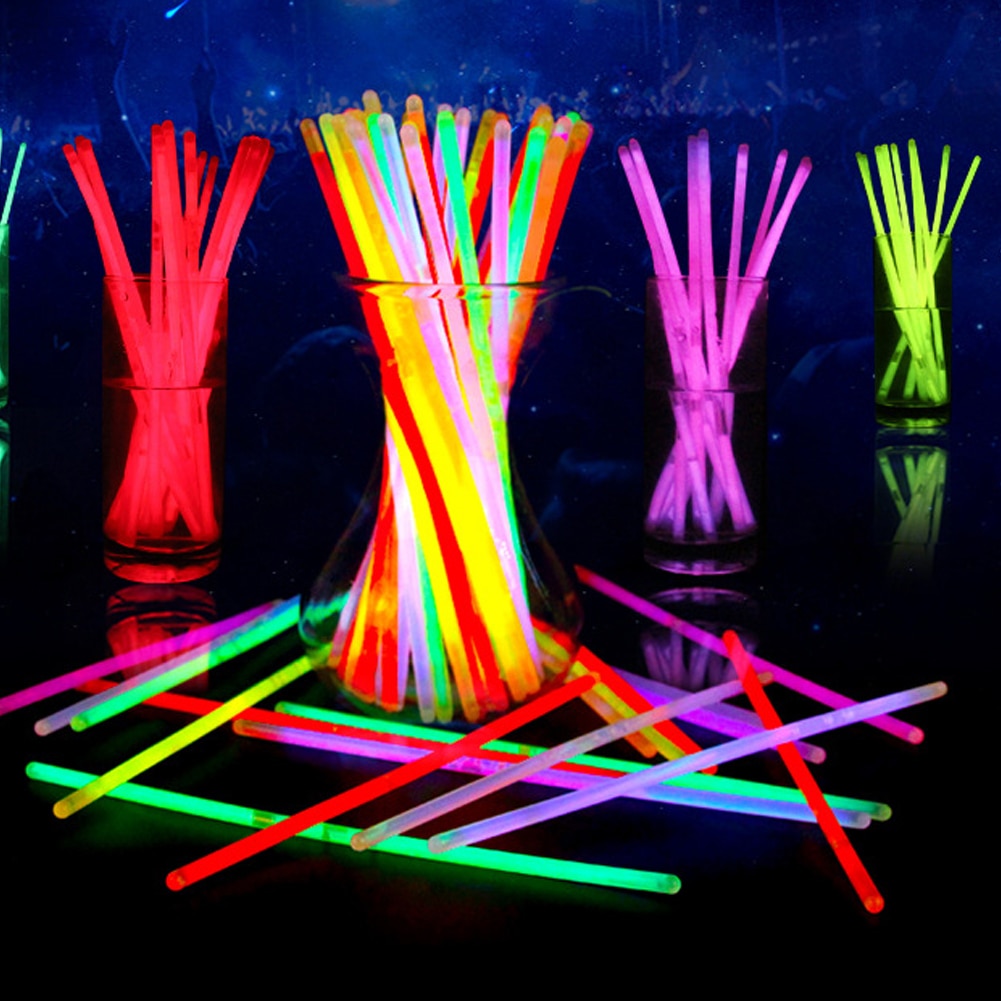 100 Pcs Glow Sticks Light toys Fluorescence Light Bracelets Necklaces Neon Bright Colorful flash Glow Sticks Party Supplies Toy