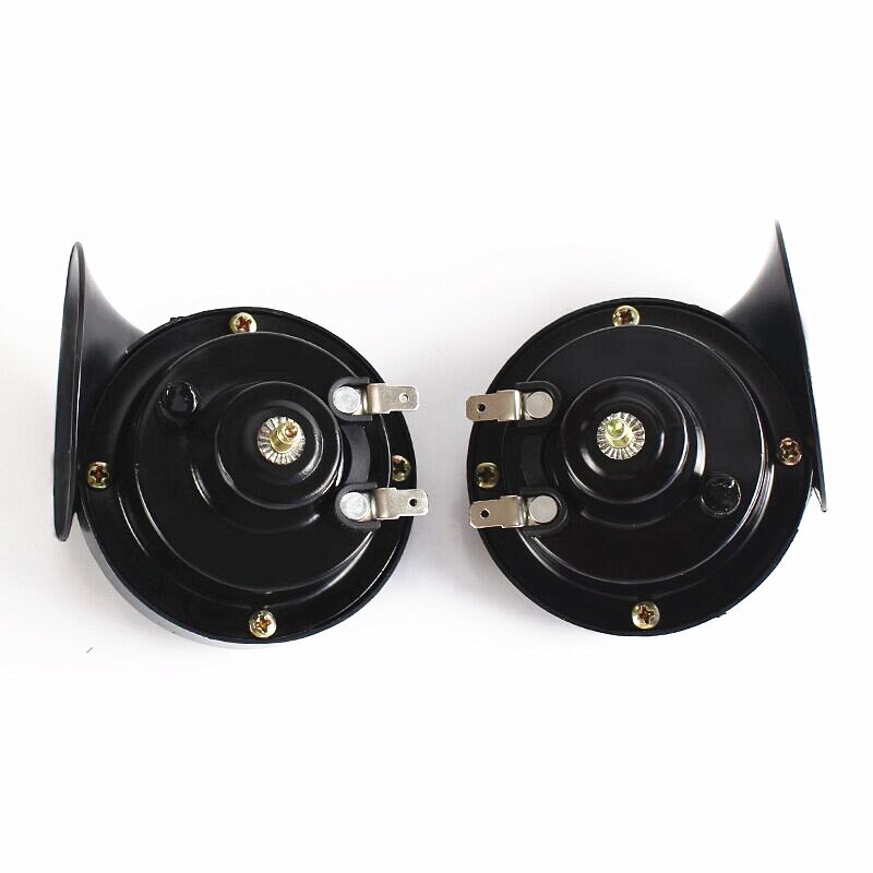 Klaxon de Train superbe de 12V pour le bruit de rage de Double klaxon électrique d'escargot d'air fort de camions pour des vélos et des bateaux de moto de voitures: 2pc black