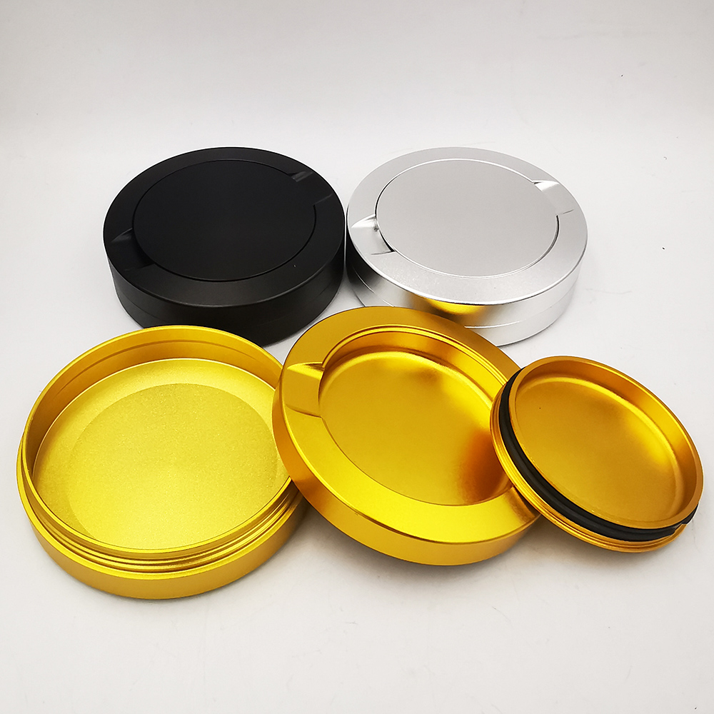 Zyn metallburk 72mm behållare förvaringsplåt snusdosor aluminium svart färg 3 lager snusdosa cnc metall för snus