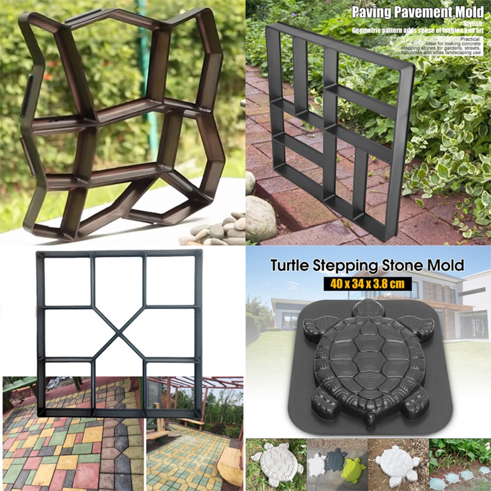 Molde para construir pavimentos de plástico DIY, molde de Camino de piedras para las aceras del jardín, decoración de jardín, moldes de hormigón para ladrillos de cemento de pavimentación manual