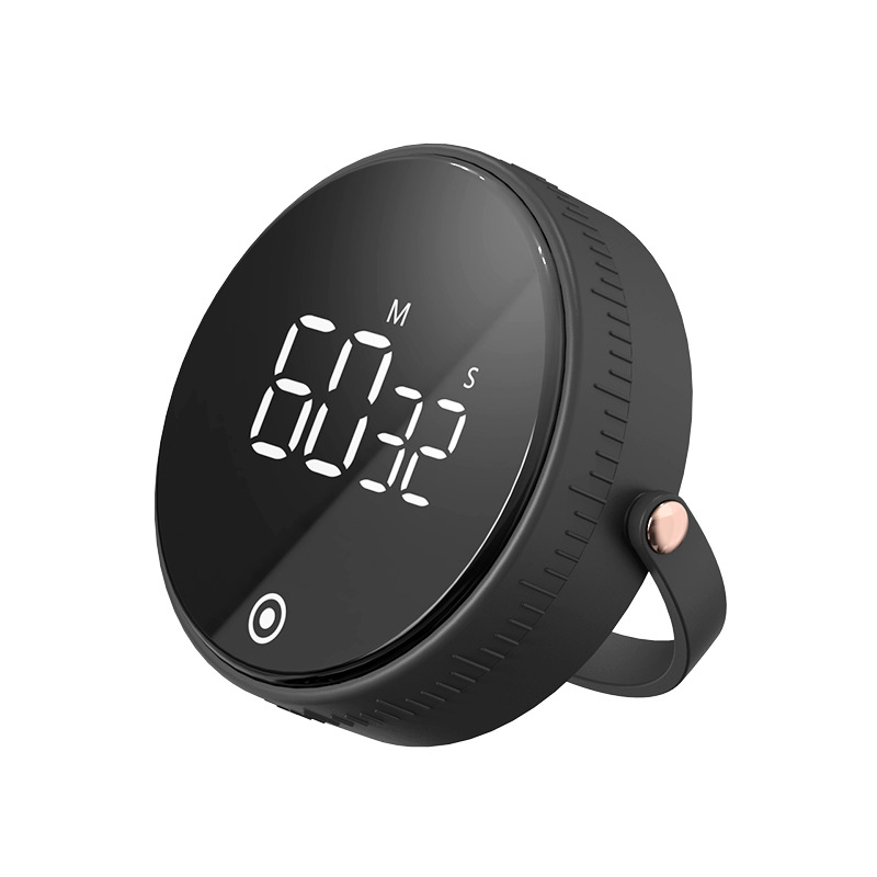 Baseus Magnetic Kitchen Timer Digital Timer Manual Countdown Alarm Clock Mechanical Cooking Timer Cooking Shower Study Stopwatch: Black-1