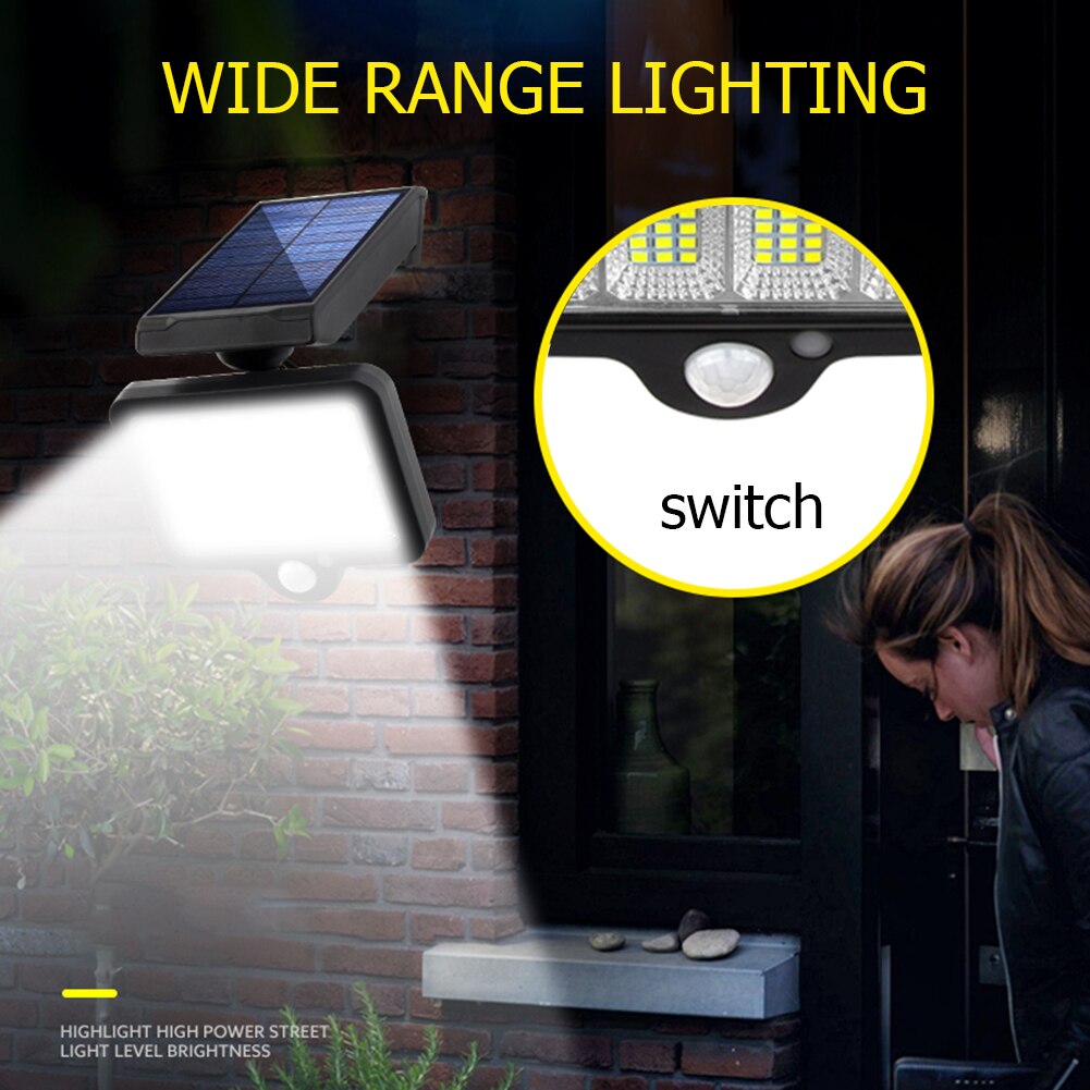 LED Solar Wall Light Outdoors Motion Sensor Waterproof Garden Lighting + 5m Extension Cable Courtyard Fence Driveway Street Lamp