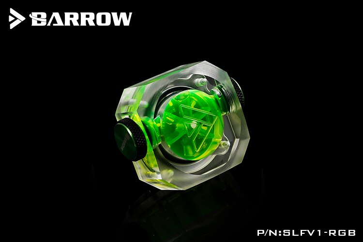 Barrow SLFV1-RGB Acrylic Water Flow Meter LRC2.0(5v 3pin) Lighting System Multiple Blade Colors: Green blade