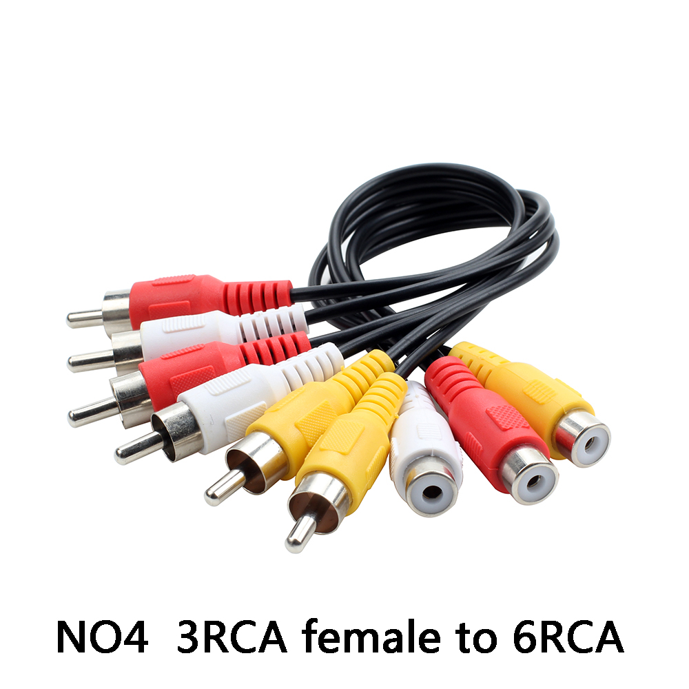 Cable de salida de Audio y vídeo, accesorio de 3,5mm a RCA, AV, AUX, 3RCA, Jack a, 6RCA, divisor, AV, TV, DVD, adaptador