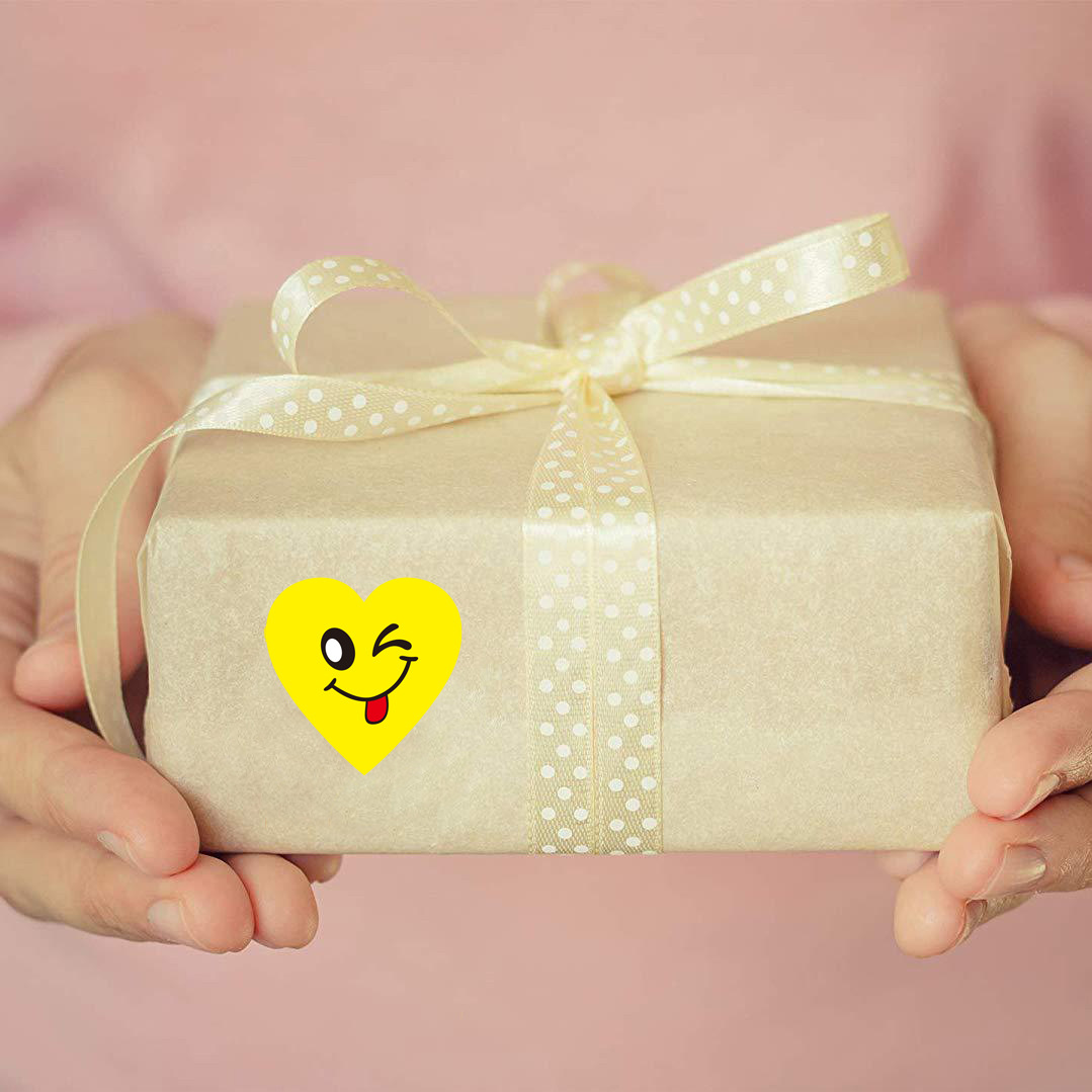 50-500pcs Heart Shape Smiley Face Sticker for Kids Classroom Teacher Supplies Reward Encouragement Motivational Children Sticker