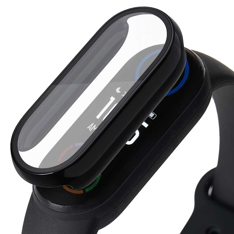 Para Xiaomi Mi Band 7 7NFC Miband 6 5 4 3 funda con película protectora de pantalla Miband7 Miband6 Miband5 carcasa de protección completa: xxxxl / Blanco