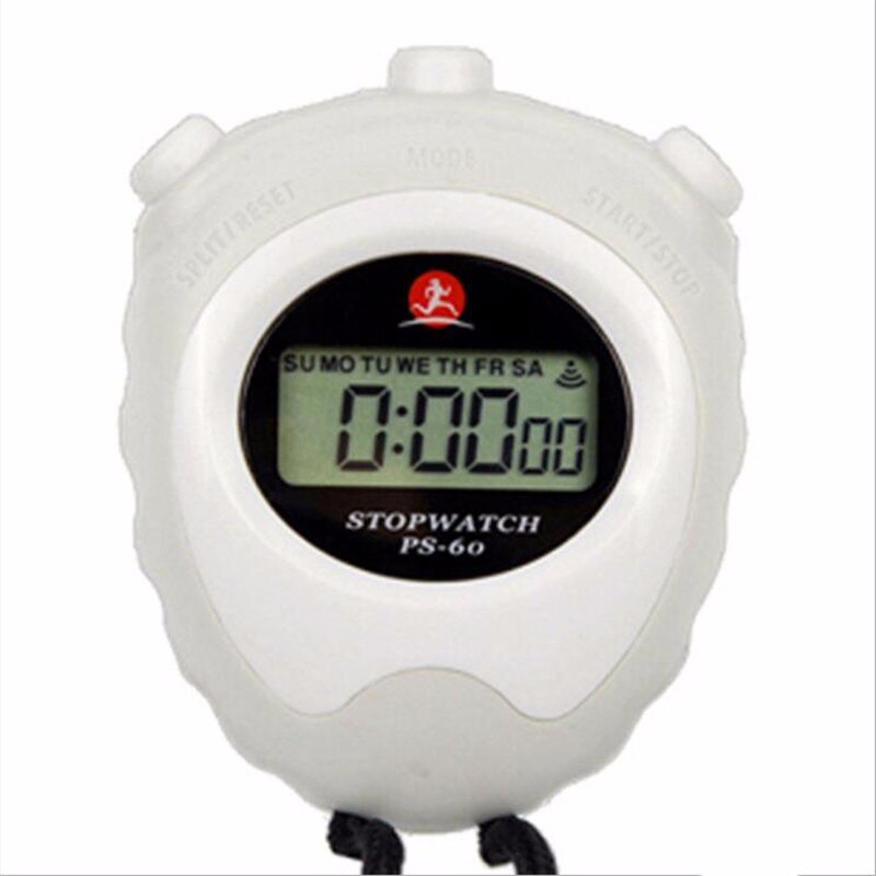 1/5pcs Running Training Sports Handheld Timer Digital LCD Chronograph Stopwatch Alarm Clock Counter: White-1pcs