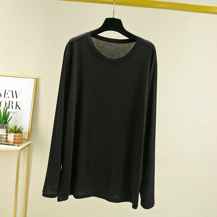 Pijamas modales de manga larga para hombre, ropa de dormir de talla grande 5XL 6XL, para el hogar, primavera y verano, 2022: Only Tops / 6XL(80-100kg)
