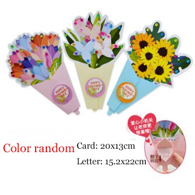 DIY 3D Cartoon Greeting Card Thanks Card Graduation Card Teacher Friend Classmate Brithday Card For Children Kid Toy: color random-3