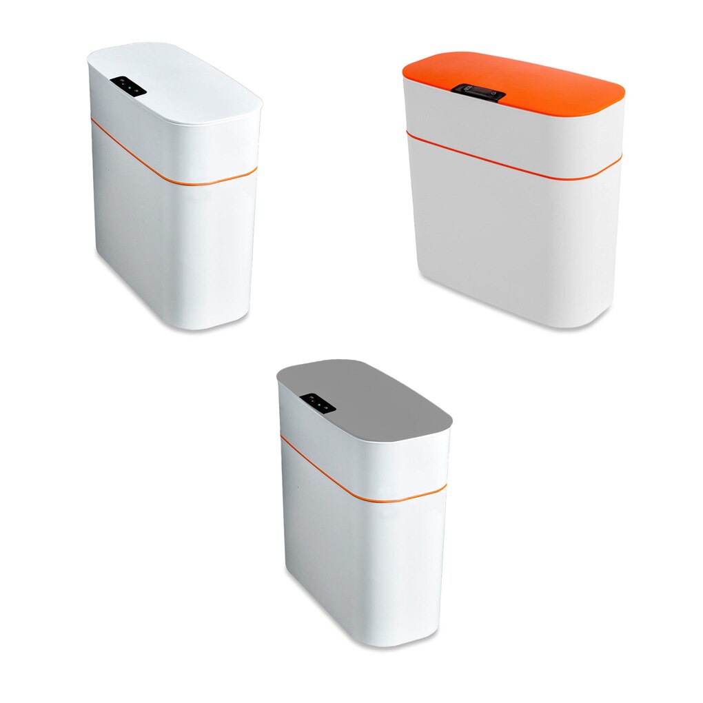 Smart Sensor Trash Can Induction Bathroom Garbage Bin Kitchen Intelligent Waste Container Living Room Gray White